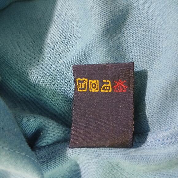 Ralph Lauren Sport Women's Large Aqua Long-Sleeved Polo 100% Cotton Yellow Logo - Picture 12 of 12